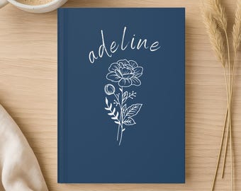 Personalized Birth Flower Journal custom name notebook birthflower Gift for Her Birthday Gift, Bridesmaid Gift, Graduation Gift Idea