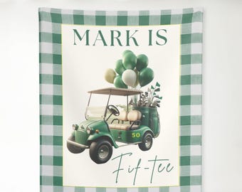 Fore-TEE and Still on Par Birthday Banner, 40th Golf Birthday Decorations, 40th Golf Party Backdrop, Lets Par Tee Birthday Sign