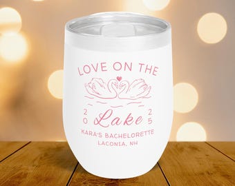 Love on the Lake Bachelorette Tumbler: Personalized Glamping Bridal Party Favor