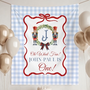 nutcracker decor Winter onederland banner boy,  What Fun to be ONE sign, snow much fun Decor, boy Winter First Birthday backdrop