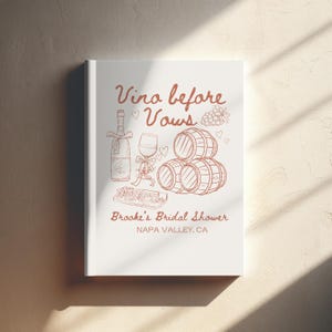 vino before vows personalized bachelorette gift, wine party favors, winery themed bridal shower gifts, winery bachelorette party gifts