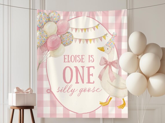 One Silly Goose Birthday Banner Silly Goose 1st Birthday Decorations