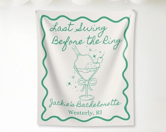 Pickleball Bachelorette Banner: Last Swing Before The Ring Party Decor