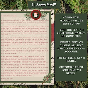 Carta explicativa de Santa Claus / Carta para explicar a Santa Claus / Carta de Santa Claus real / Nombre personalizado / Descarga digital / Carta personalizada de Santa Claus real