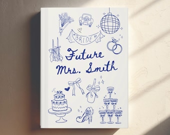 Personalized Wedding Planning Journal Matte Hardcover Engagement Gift for Her Custom Name Bride to Be Bridal Shower Gift Future Mrs planner