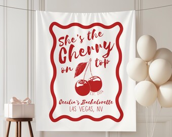 Cherry on Top Bridal Shower Banner: Bachelorette Party Decor