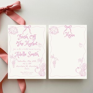 shes fresh off the market bridal shower invitation set Editable Farmers Market Invite She&#39;s Off The Market Bundle blank recipe card and sign