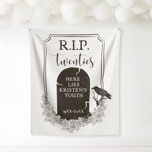 Death To My Twenties Tapestry Custom 30th Birthday Party Banner Decor RIP To My 20s Thirty Birthday Welcome Sign 30 Bday Photo Backdrop
