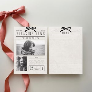 Canva Birthday Party Invite Newspaper Template, Editable Newspaper Birthday, Large Newspaper Template, Birthday Newspaper For Photoshoot