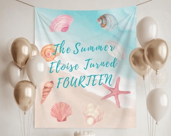 The Summer I Turned Birthday Banner, ANY AGE Custom Birthday Backdrop, The Summer I Turned Party, The Summer I Turned Birthday Decorations