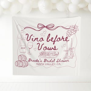 Vino Before Vows Bachelorette Decor, On Cloud Wine, Winery Bachelorette Sign, Vino Before Vows Banner, Wine Themed Bachelorette Backdrop,