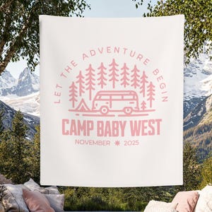 little camper baby shower decorations smores baby shower national park baby backdrop camping theme gender reveal bear baby shower banner