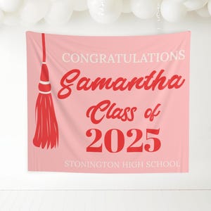 sfondo per festa di diploma di scuola superiore 2025, sfondo per laurea 2025, striscione personalizzato per festa di diploma di scuola superiore, decorazioni personalizzate per la classe del 2025