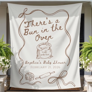 Bun in the Oven Baby Shower Backdrop: Baking Theme Tapestry