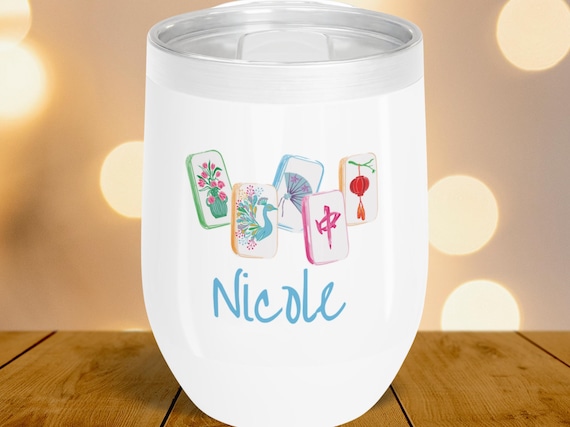 Mahjong custom Wine Tumbler: Stainless Steel Gift for Mahjong Player mahj accessories preppy girl aesthetic mahjong gifts
