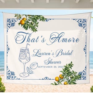 thats amore bridal shower lemon banner, Italian Wedding Decor, italian themed Bridal Shower Decor, Engagement party Amore Backdrop image 5