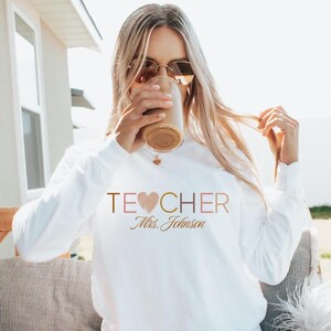 Geschenk für Lehrer | Retro Lehrer-Sweatshirt | Lehrerin Shirt | Zurück zu Schule Shirt | Grundschullehrerin | Teach Sweatshirt