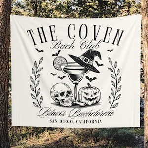 Halloween Witchy Bachelorette Party Decor Witch Bridal party backdrop halloween bach party vintage witch tapestry Cocktail Bach Club spooky