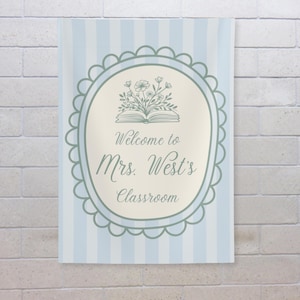 custom classroom decor tapestry Silly Goose classroom theme Pastel  classroom  tapestry door decor beginning of school year wildflowers