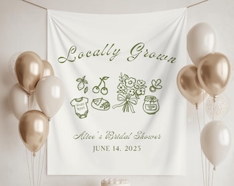 Farmers Market Baby Shower Backdrop: Locally Grown Theme sourdough baby shower theme