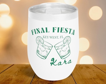 custom final fiesta tumbler, margs and matrimony bach cups, final fiesta bachelorette party gifts, personalized final fiesta tumbler favors