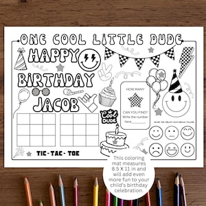 one cool dude birthday activities, one cool dude party favors, Fun Party Games, Printable Coloring Sheets, Digital Download for Kids