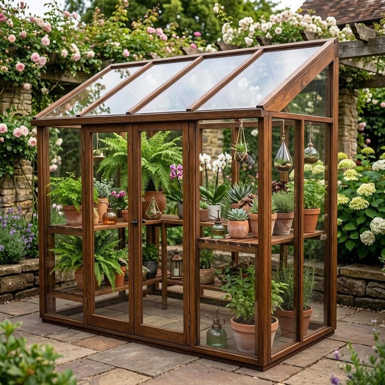 DIY DIY Lean-To Greenhouse Plans | Wood Patio Garden Glasshouse Blueprint (PDF Download) Woodworking Blueprint - Step-by-Step Plan thumbnail 5
