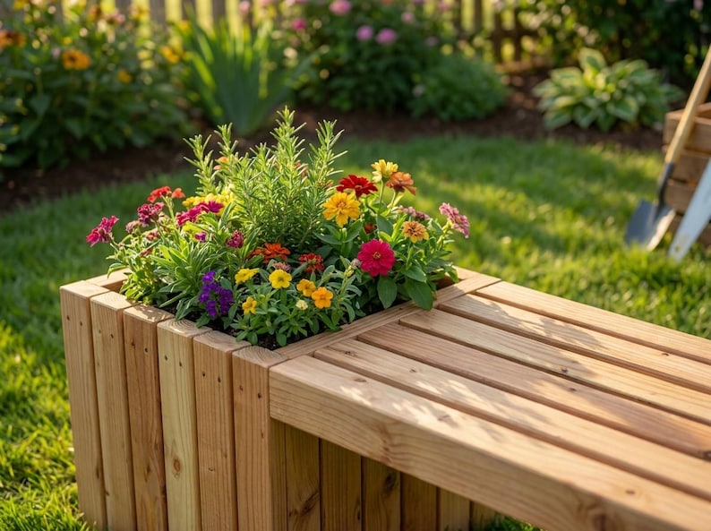 DIY Planter Bench Woodworking Plans | Slatted Outdoor Seating Blueprint (PDF Download) Woodworking Blueprint - Step-by-Step Plan thumbnail 5