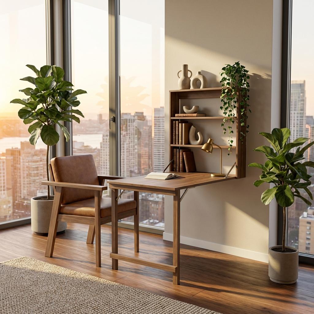 DIY Murphy Desk Plans: Wall Mounted Fold Down Table with Storage (PDF Download)