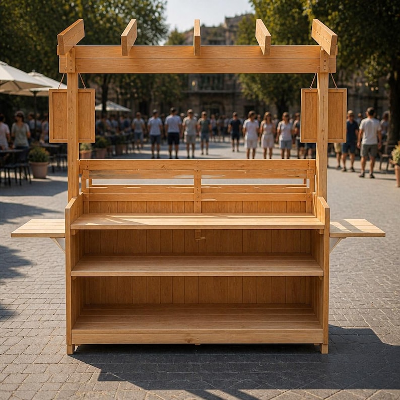DIY Collapsible Food Cart Plans | Mobile Coffee, Charcuterie, Dessert Blueprint (PDF) Woodworking Blueprint - Step-by-Step Plan thumbnail 8