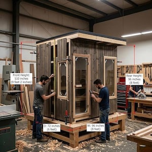 Modern Outdoor Sauna Plans | 4 Person DIY Cabin Blueprint (Instant Download) image 2
