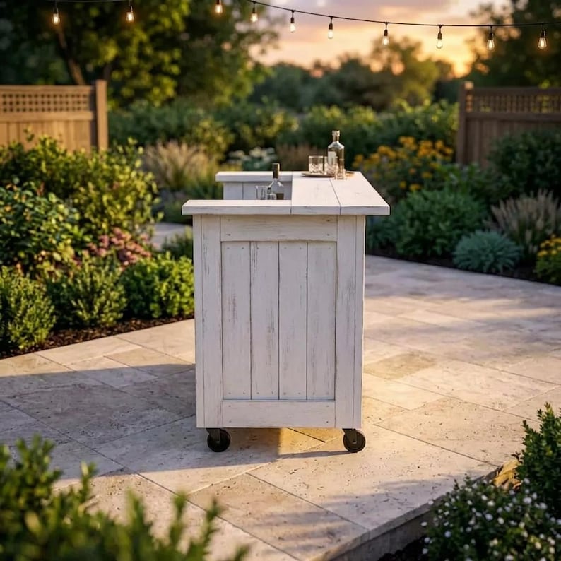 DIY DIY Mobile Bar Plans: Outdoor Patio Beverage Station, Bar on Wheels (PDF Download) Woodworking Blueprint - Step-by-Step Plan thumbnail 5