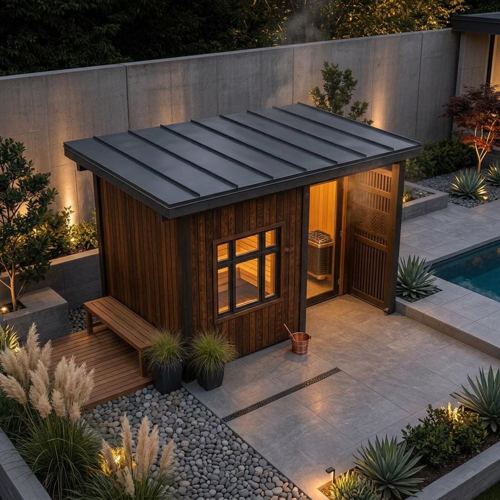 Modern Outdoor Sauna Plans — Finished build photo