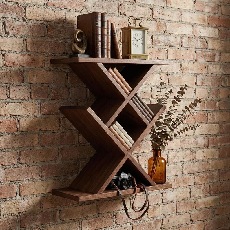 DIY DIY Wooden Floating Shelf Plans: Modern Geometric Shelf (PDF) Woodworking Blueprint - Step-by-Step Plan thumbnail 3