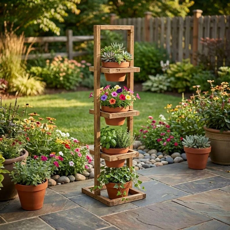 DIY 3-Tier Farmhouse Planter Stand Plans | DIY Woodworking Blueprint (PDF Download) Woodworking Blueprint - Step-by-Step Plan thumbnail 5