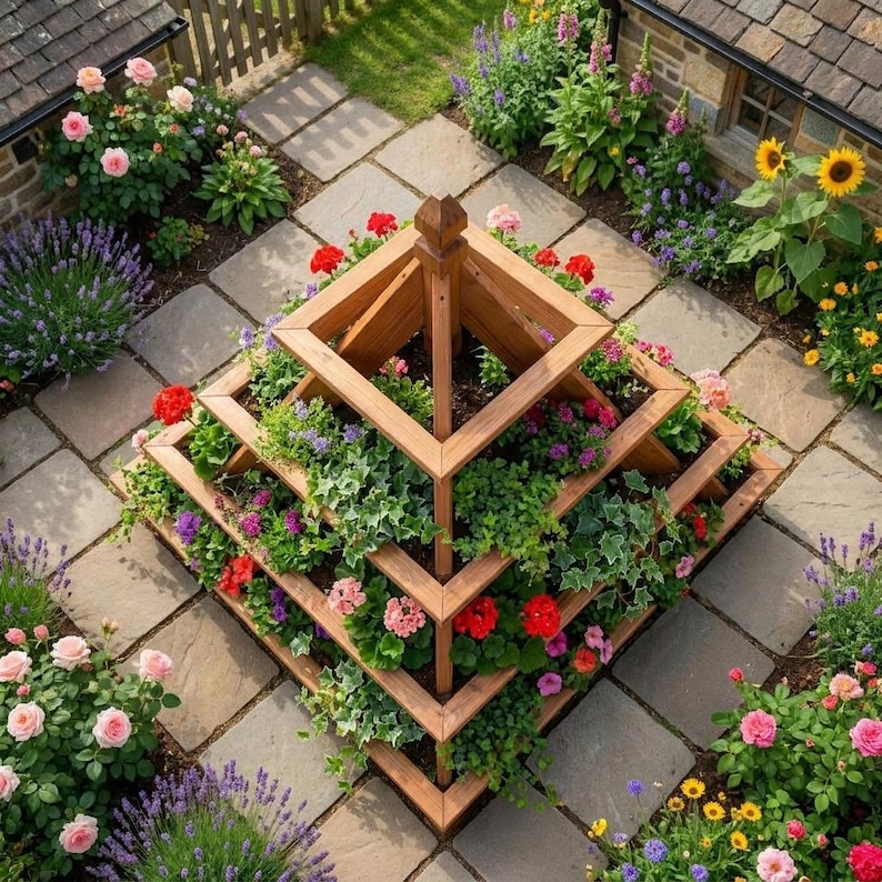 DIY DIY Pyramid Strawberry Planter Plans | Wooden Strawberry Tower PDF | 4 Tier Planter Box Blueprint | Stacked Garden Bed Woodworking Blueprint - Step-by-Step Plan thumbnail 5