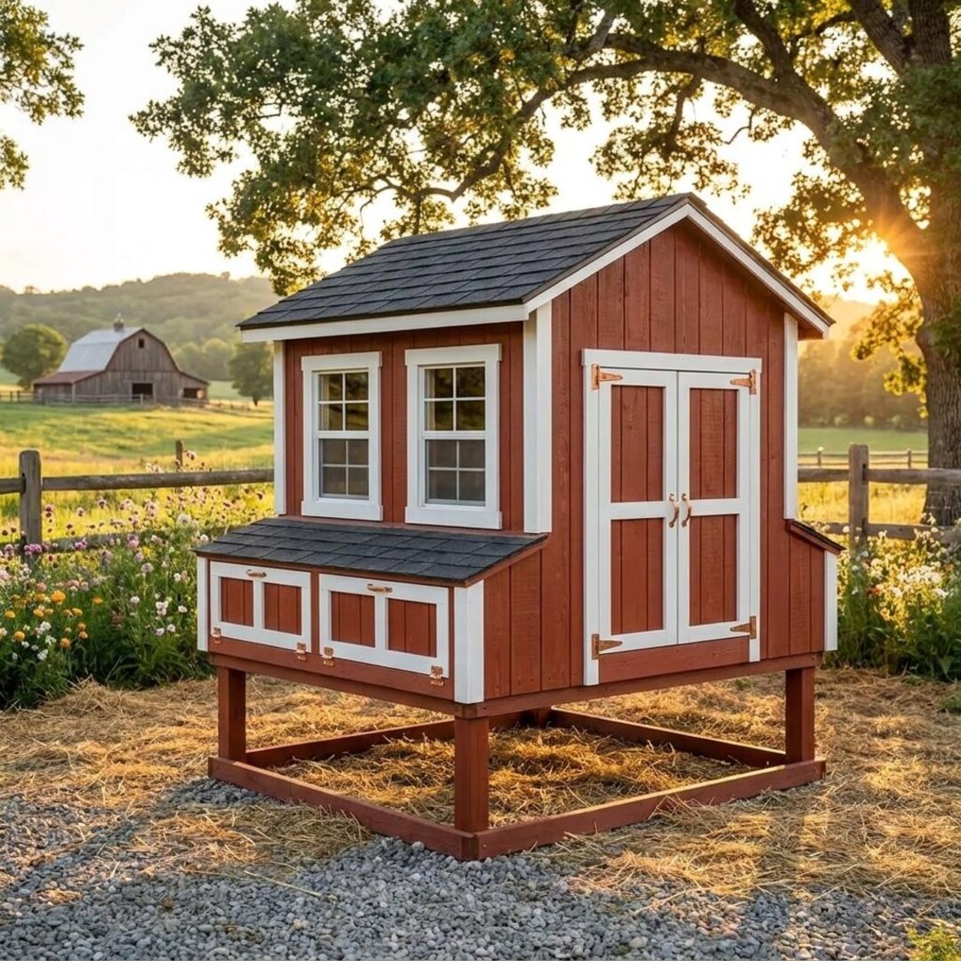 DIY Raised Chicken Coop Plans: Backyard Hen House for 6-8 Chickens (PDF ...