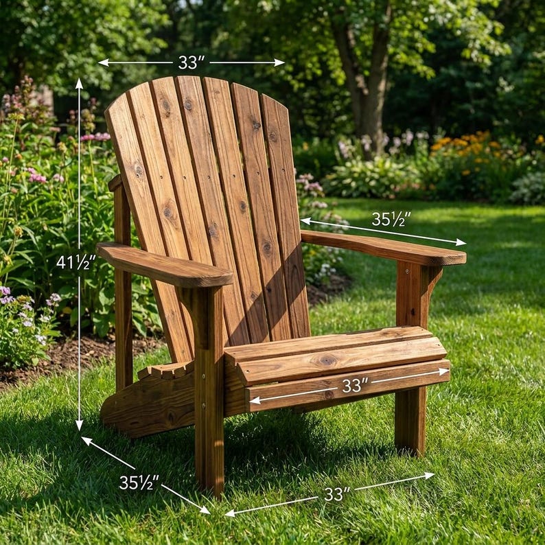 DIY Folding Adirondack Chair Plans | Classic Outdoor Woodworking PDF Woodworking Blueprint - Step-by-Step Plan thumbnail 2