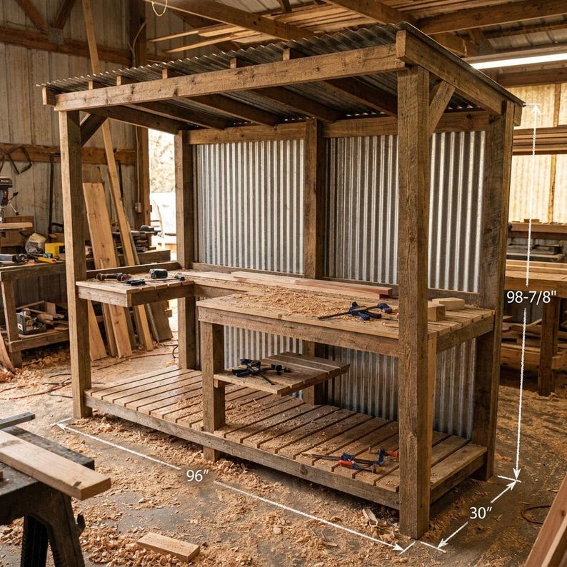 DIY Outdoor Kitchen Plans | Covered BBQ Grill Station Build (PDF Download) Woodworking Blueprint - Step-by-Step Plan thumbnail 3