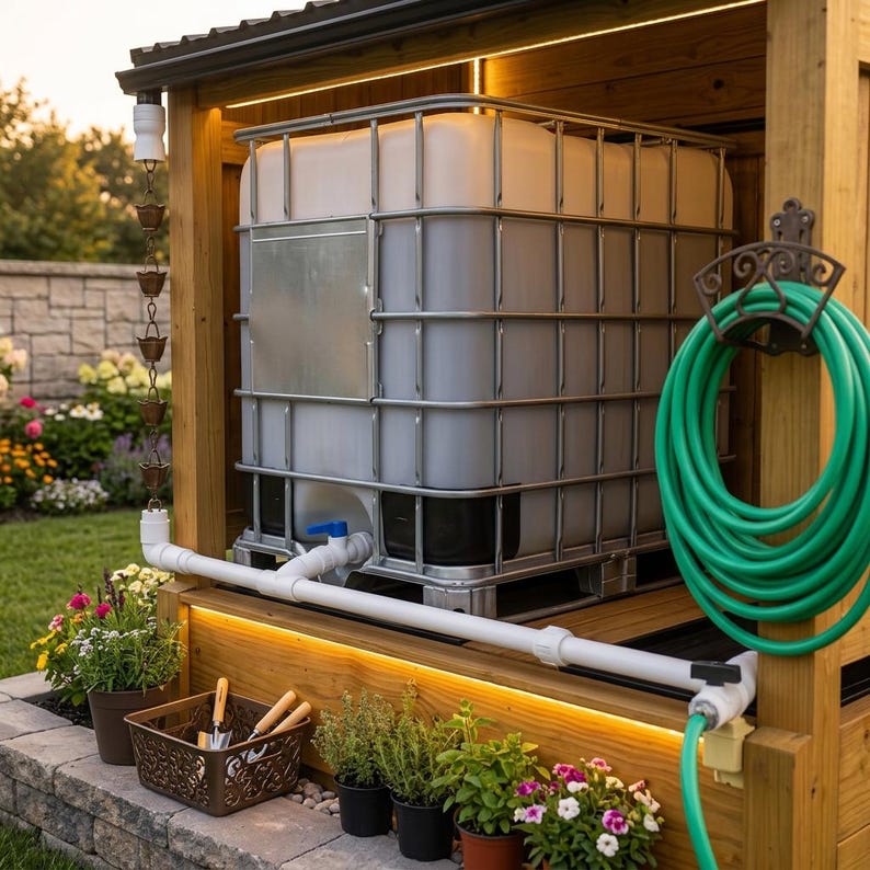 DIY DIY Rainwater Collection System Plans | IBC Tote Enclosure Blueprint (PDF Download) Woodworking Blueprint - Step-by-Step Plan thumbnail 5