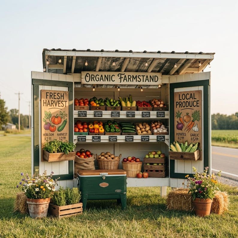 DIY DIY Farmstand Plans PDF | Portable Roadside Stand for Produce, Eggs, Flowers & Bakery Cart Woodworking Blueprint - Step-by-Step Plan thumbnail 2