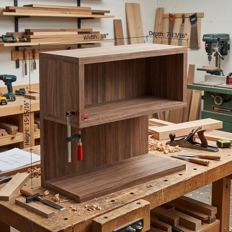 DIY DIY S-Shaped Floating Shelf Plans: Modern Woodworking Book Shelf (PDF Download) Woodworking Blueprint - Step-by-Step Plan thumbnail 3