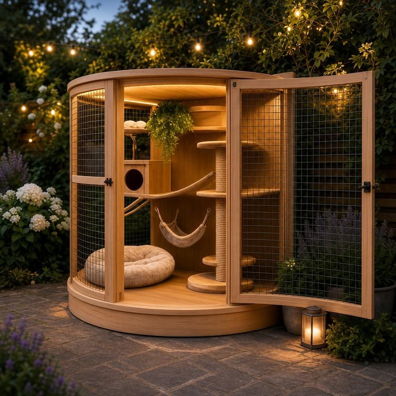 DIY DIY Window Catio Plans PDF, Curved Cat Enclosure Build Guide, Small Outdoor Cat House & Cage Blueprint, Digital Download Woodworking Blueprint - Step-by-Step Plan thumbnail 3