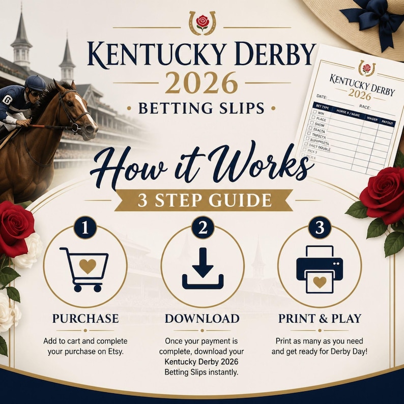 DIY Kentucky Derby 2026 Betting Slips, Printable Wagering Tickets, Derby Party Game (PDF) Woodworking Blueprint - Step-by-Step Plan thumbnail 4