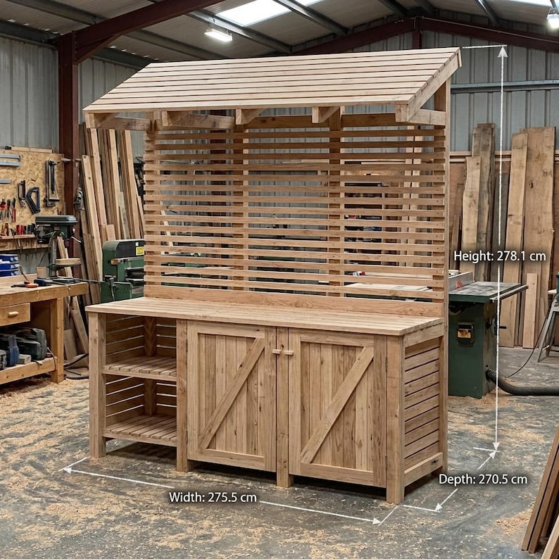 DIY DIY Potting Bench Plans with Storage | Garden Workbench Blueprint (PDF Download) Woodworking Blueprint - Step-by-Step Plan thumbnail 2