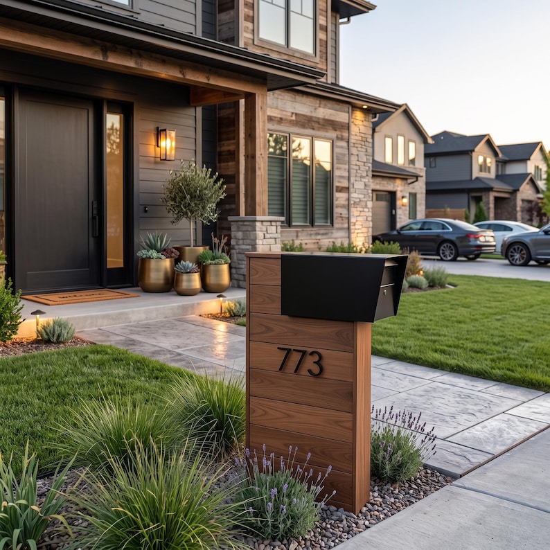 DIY DIY Modern Mailbox Post Plans | Wooden Mailbox Stand PDF | Curb Appeal Build Guide Woodworking Blueprint - Step-by-Step Plan thumbnail 2