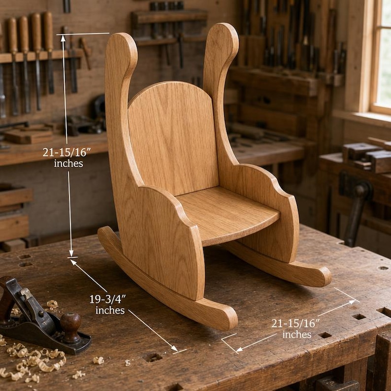 DIY Kids Rocking Chair Plans | Toddler Wooden Rocker Woodworking Blueprint (PDF Download) Woodworking Blueprint - Step-by-Step Plan thumbnail 2