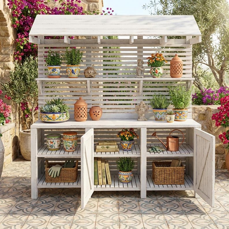 DIY DIY Potting Bench Plans with Storage | Garden Workbench Blueprint (PDF Download) Woodworking Blueprint - Step-by-Step Plan thumbnail 1