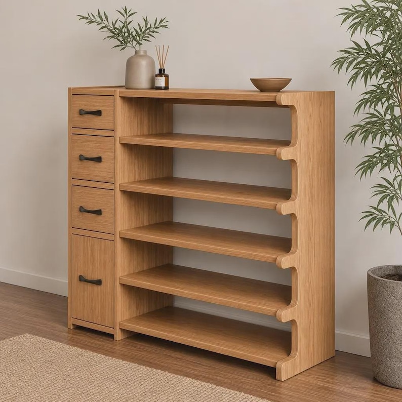 DIY DIY Shoe Cabinet Plans | Enclosed Entryway Storage Blueprint (PDF Download) Woodworking Blueprint - Step-by-Step Plan thumbnail 5
