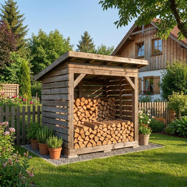 DIY Modern Firewood Shed Plan | 8x10 Lean-To Wood Storage PDF (2 Cord Capacity) Woodworking Blueprint - Step-by-Step Plan thumbnail 5